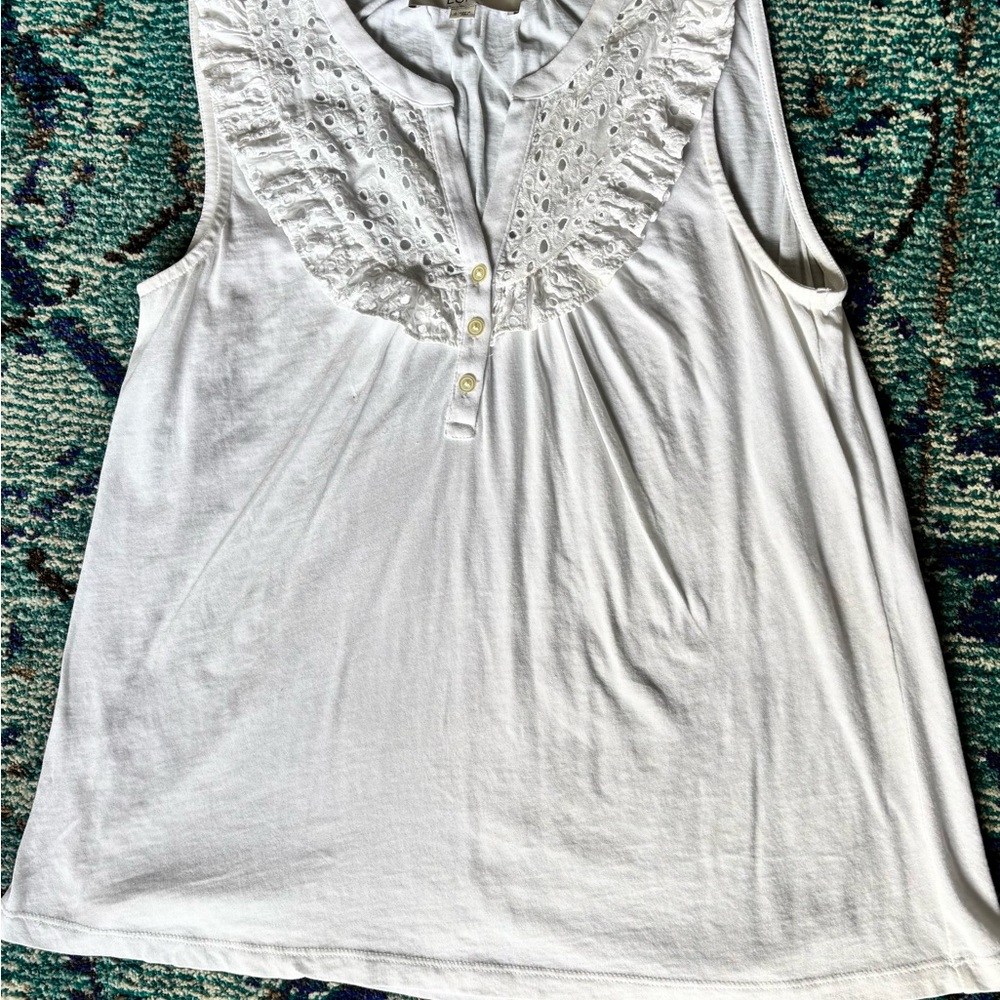LOFT Sleeveless white shirt, size SMALL